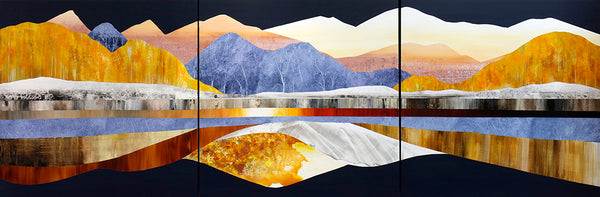 Neon Peach Snowlight Over the Valley