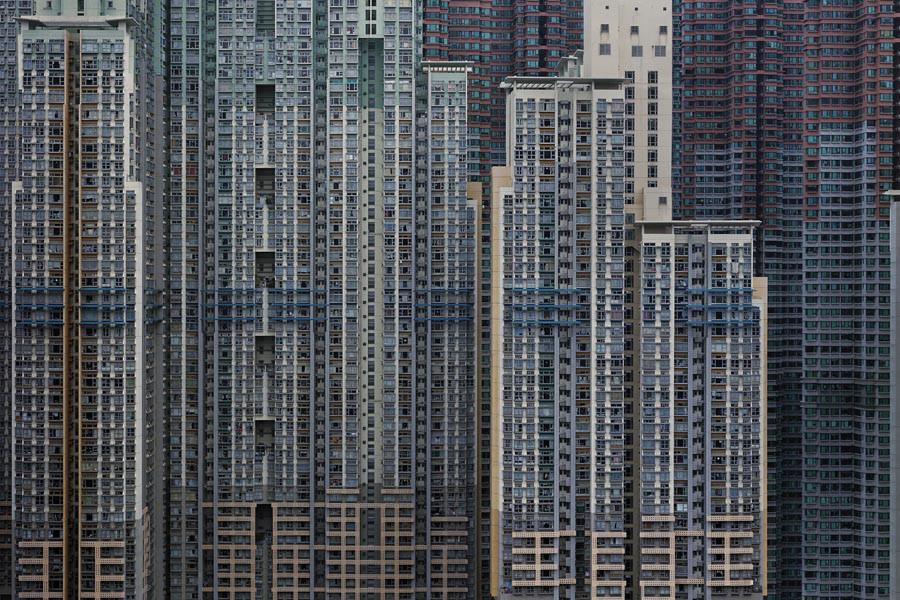 Michael Wolf - Architecture of Density 46, Chromogenic Print Mounted to Archival Substrate, Framed in Black with Plexiglass, - Bau-Xi Gallery