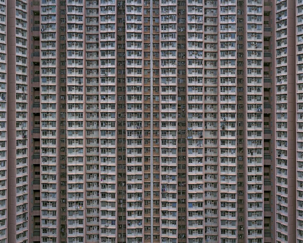 Michael Wolf - Architecture of Density 32, Chromogenic Print Mounted to Archival Substrate, Framed in Black with Plexiglass, - Bau-Xi Gallery
