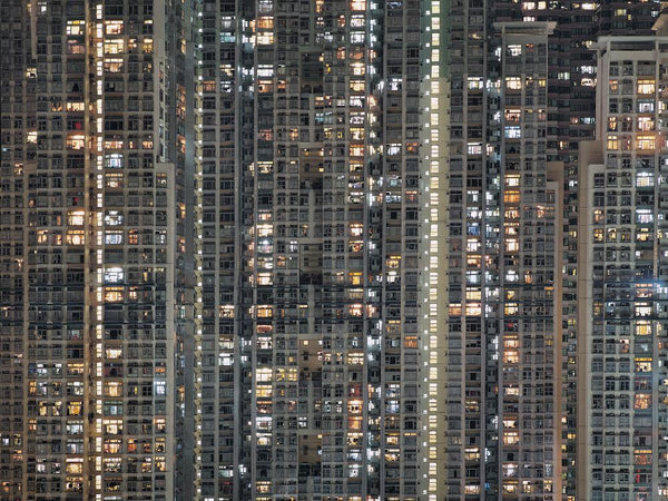 Michael Wolf - Night 16, Chromogenic Print Mounted to Archival Substrate, Framed in Black with Plexiglass, - Bau-Xi Gallery