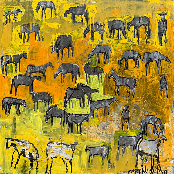 Herd in Yellow Field