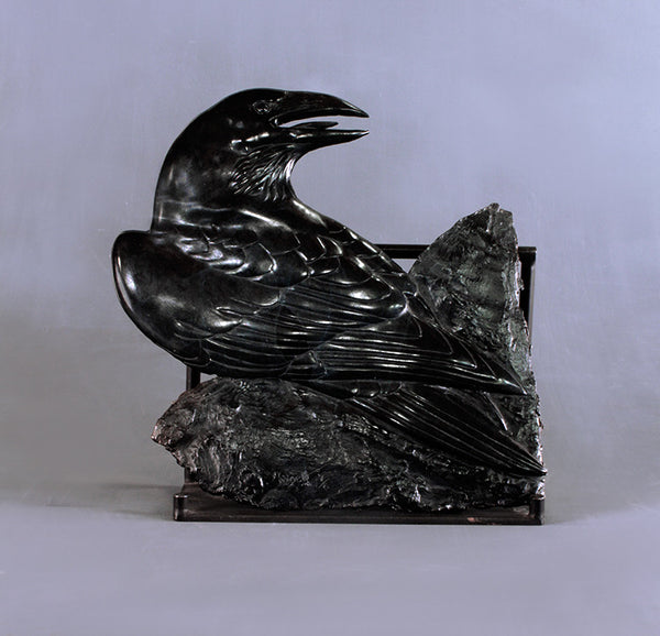 Tony Angell Artwork 'Raven from the Wall, ed. 1/6' | Available at fosterwhite.com