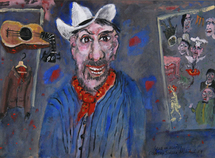 James Martin Artwork '(Red on Blue) Country Singer' | Available at fosterwhite.com