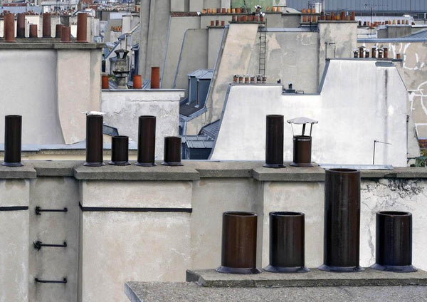 Michael Wolf - Paris Rooftops 2, Chromogenic Print Mounted to Archival Substrate, Framed in Black with Plexiglass, - Bau-Xi Gallery